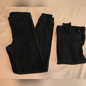 Primary Organic Cotton Black Long Sleeve Pajama Set Size 8/9